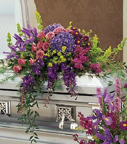 Purple Remembrance Casket Spray