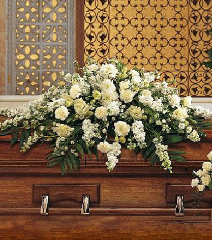 White Casket Spray
